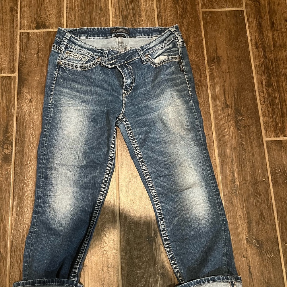 Silver Jeans Women's Cropped Blue Denim